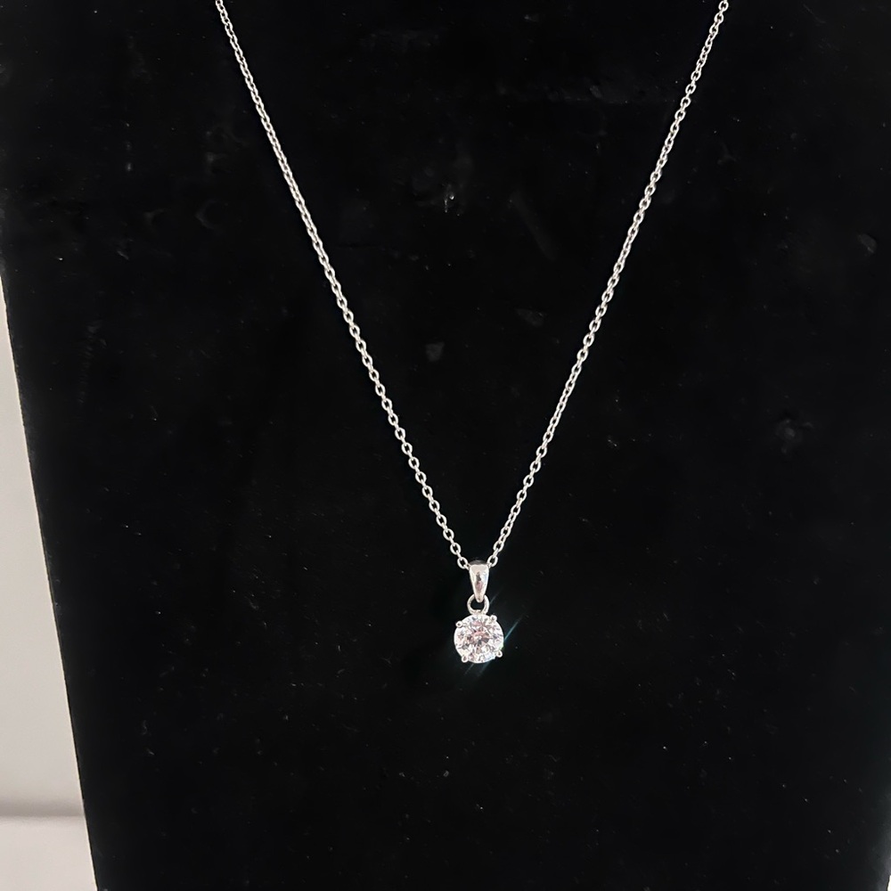 NWT Diamonique 1CT Diamond Solitaire Pendant Necklace